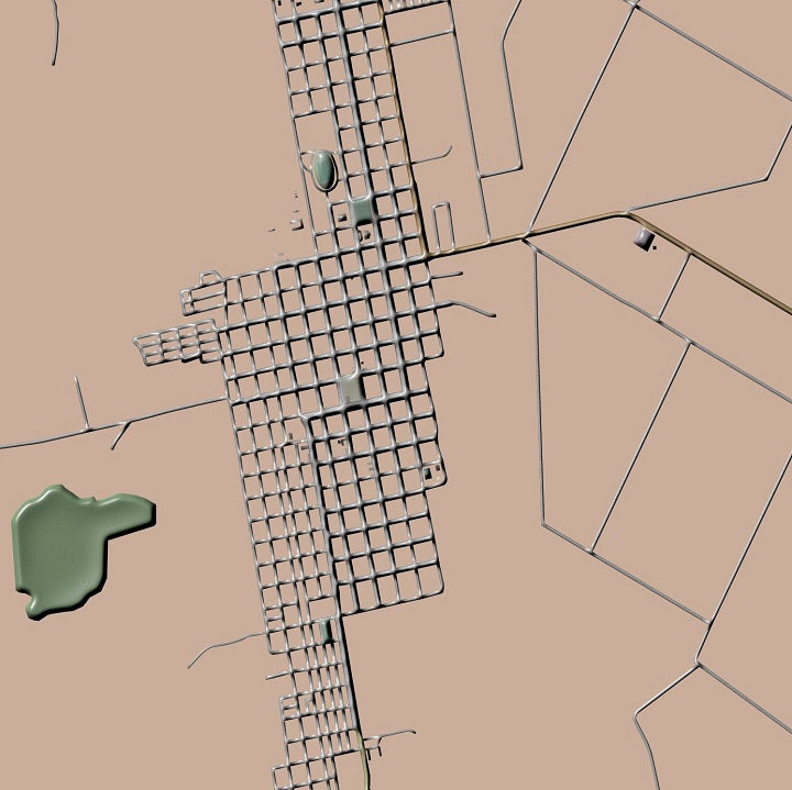 COLOURED ROAD MAP OF IGUATEMI, BRAZIL BY MAPBAKES