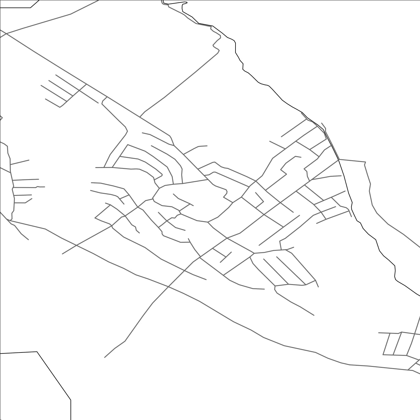 ROAD MAP OF KARA-DEKHKAN, KYRGYZSTAN BY MAPBAKES