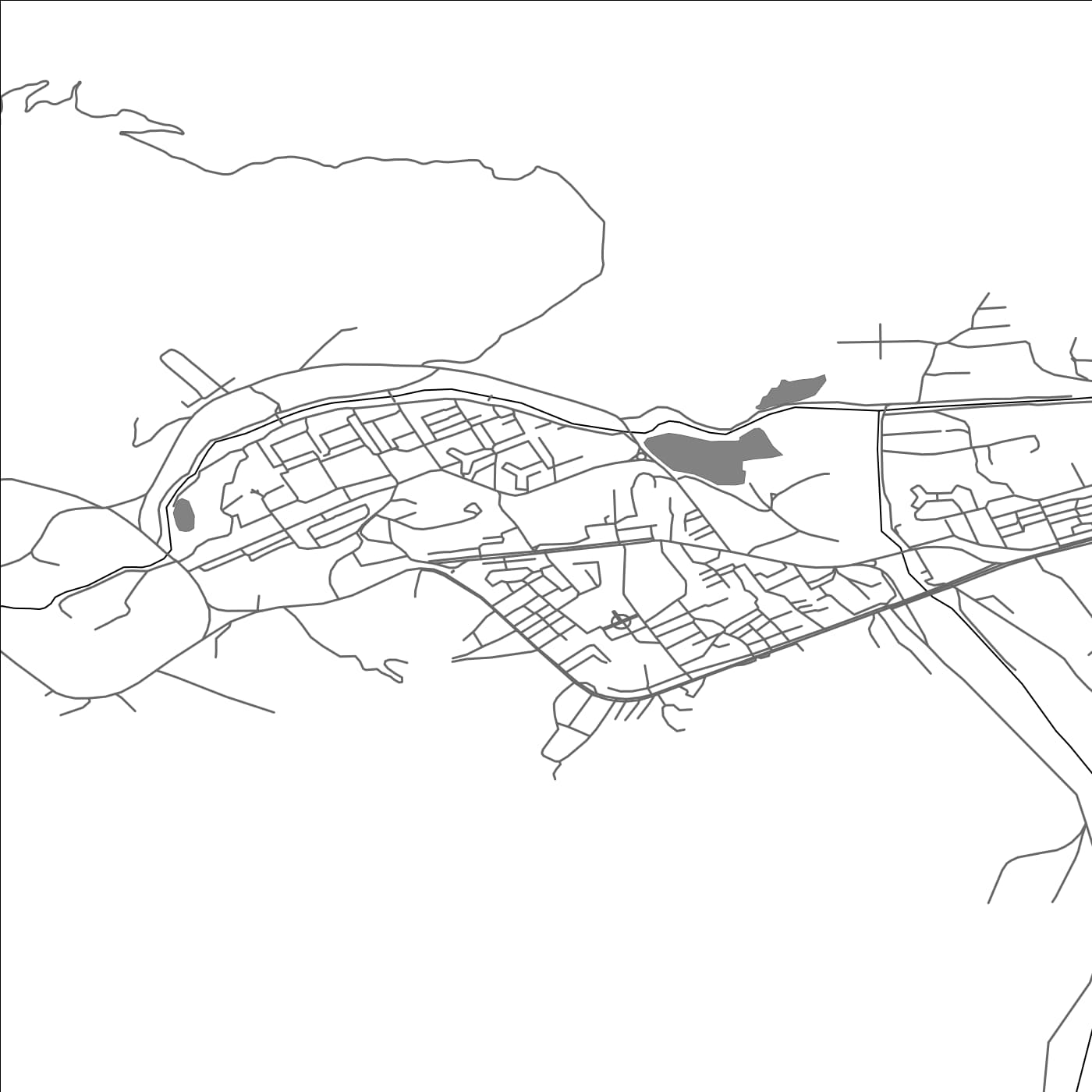 ROAD MAP OF KARA-KÖL, KYRGYZSTAN BY MAPBAKES