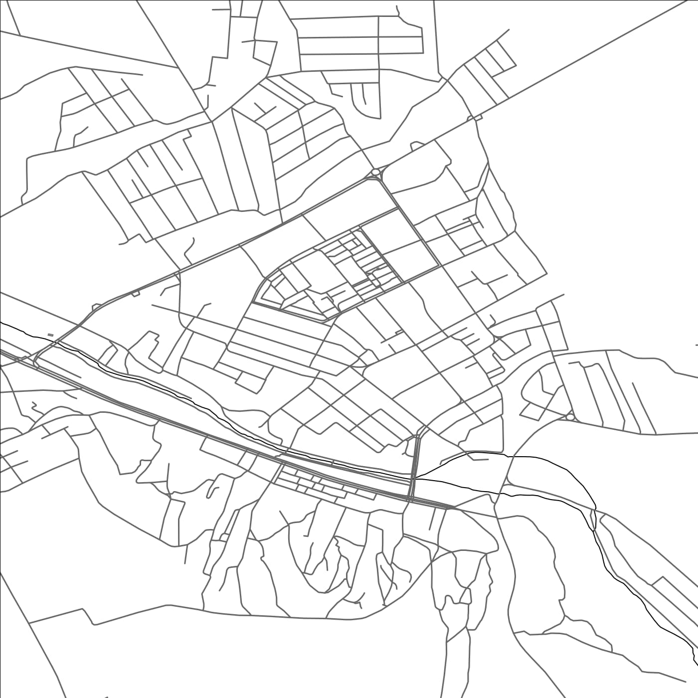 ROAD MAP OF KYZYL-KYYA, KYRGYZSTAN BY MAPBAKES