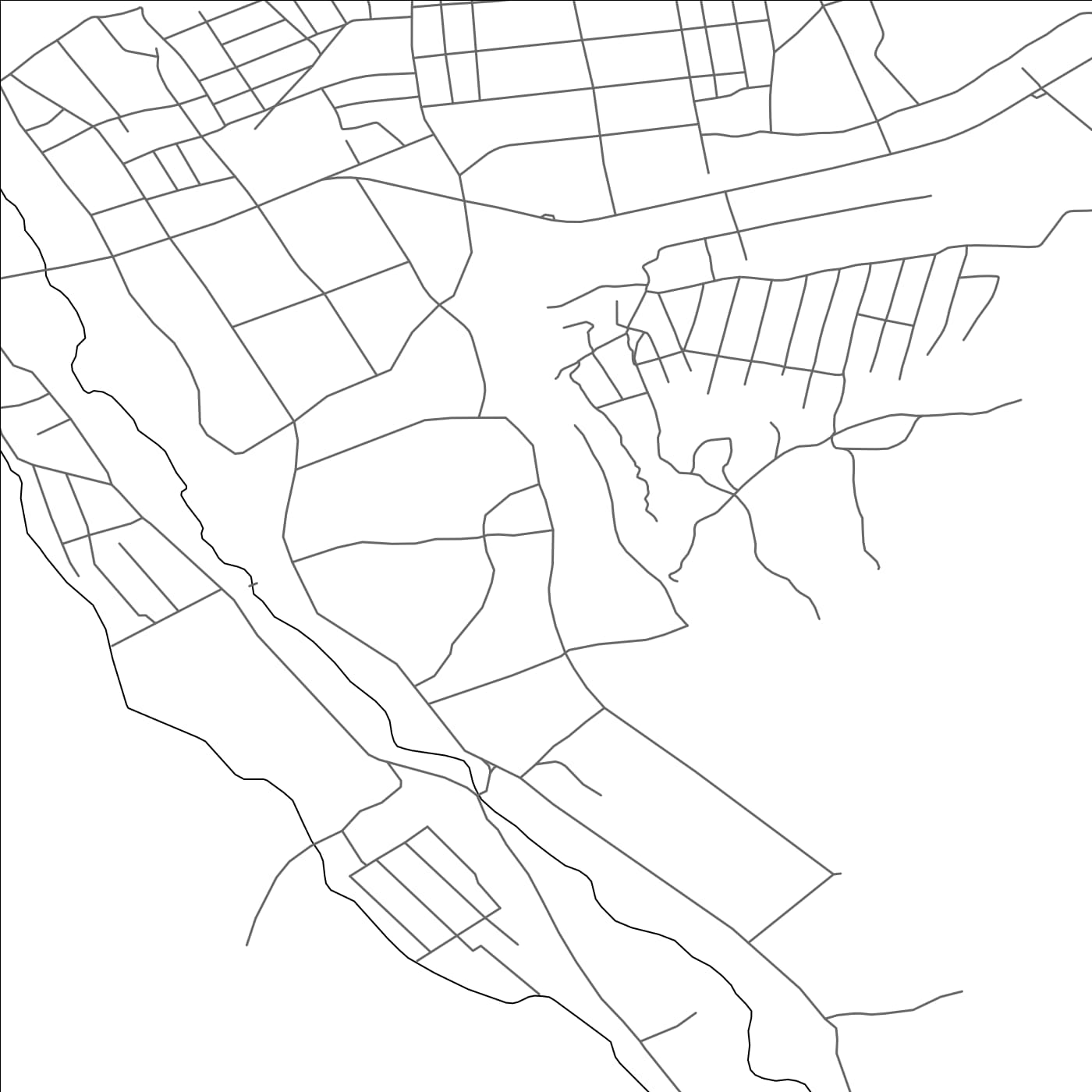 ROAD MAP OF UCH-KORGON, KYRGYZSTAN BY MAPBAKES