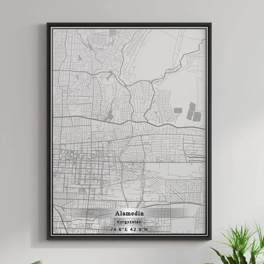 ROAD MAP OF ALAMEDIN, KYRGYZSTAN BY MAPBAKES