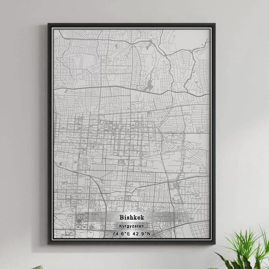 ROAD MAP OF BISHKEK, KYRGYZSTAN BY MAPBAKES