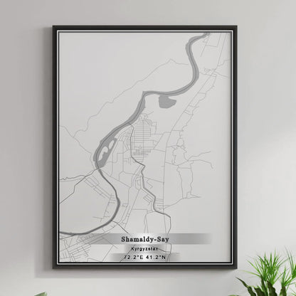 ROAD MAP OF SHAMALDY-SAY, KYRGYZSTAN BY MAPBAKES