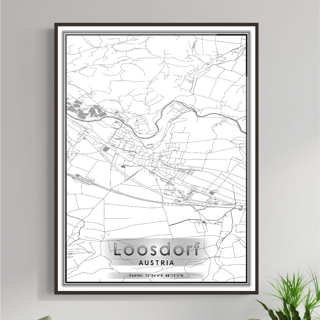 ROAD MAP OF LOOSDORF, AUSTRIA BY MAPBAKES