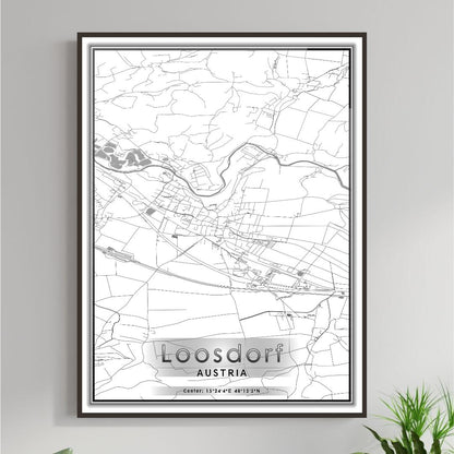 ROAD MAP OF LOOSDORF, AUSTRIA BY MAPBAKES