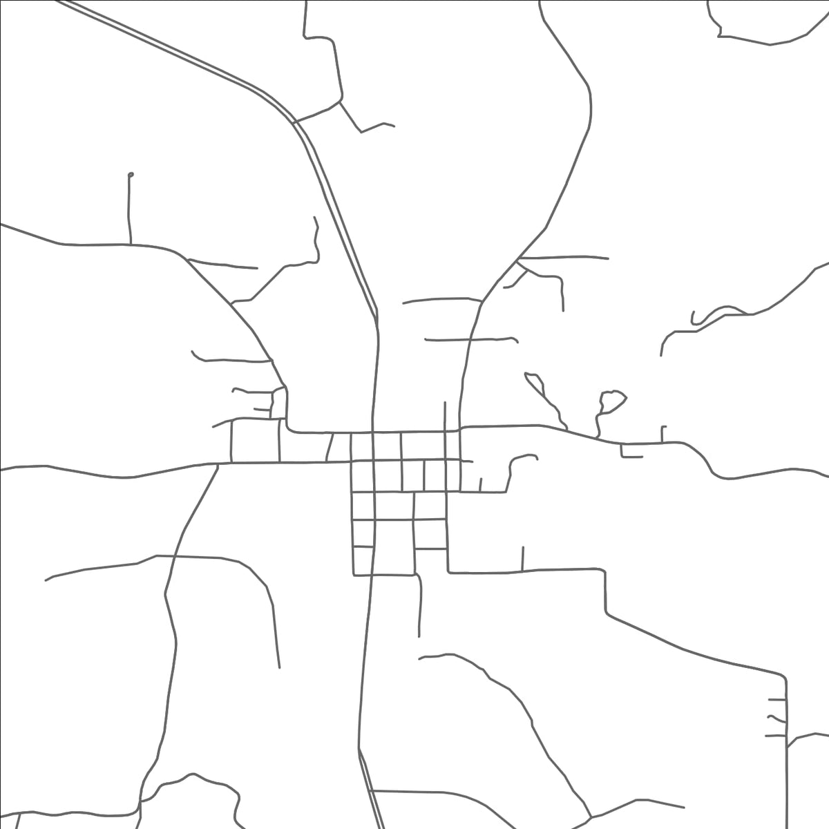 ROAD MAP OF DODSON, LOUISIANA BY MAPBAKES