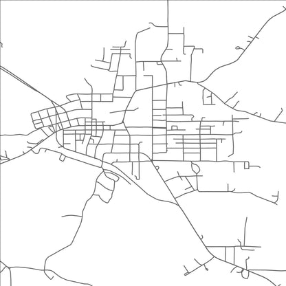 ROAD MAP OF MANY, LOUISIANA BY MAPBAKES