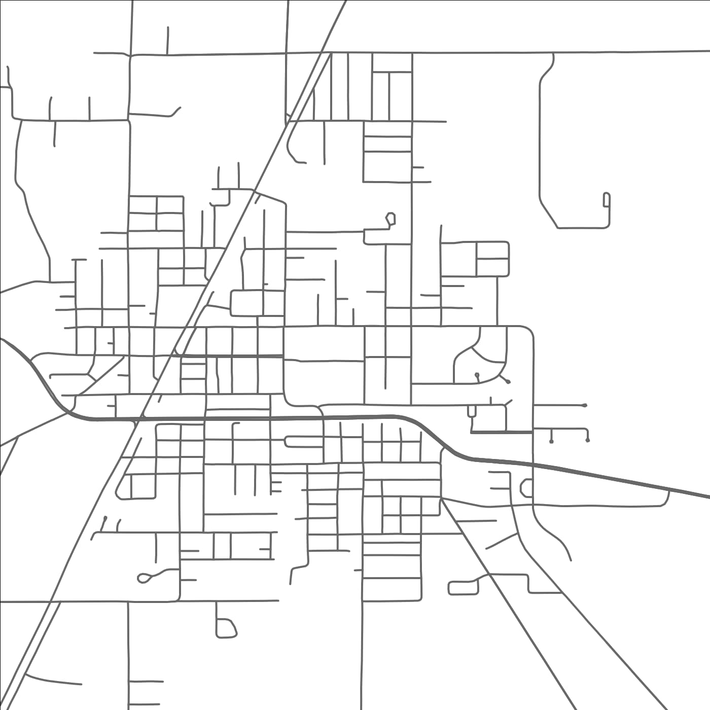 ROAD MAP OF OAKDALE, LOUISIANA BY MAPBAKES