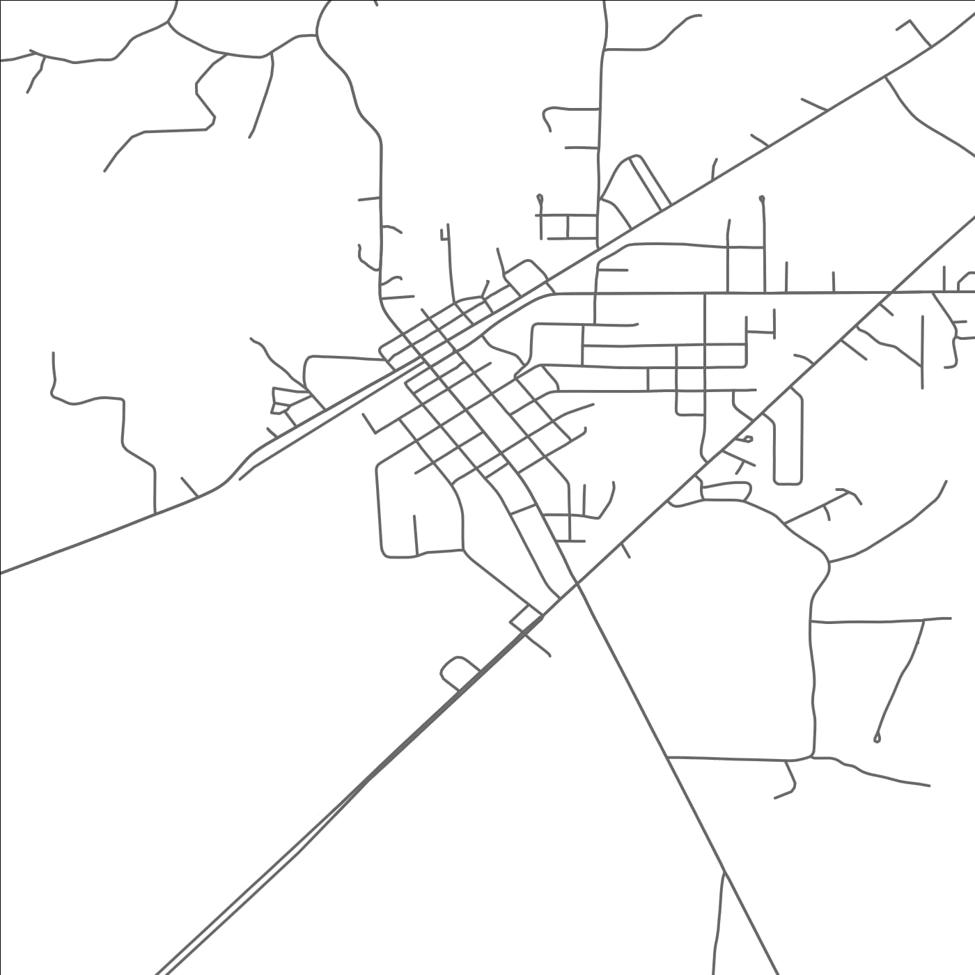 ROAD MAP OF OLLA, LOUISIANA BY MAPBAKES