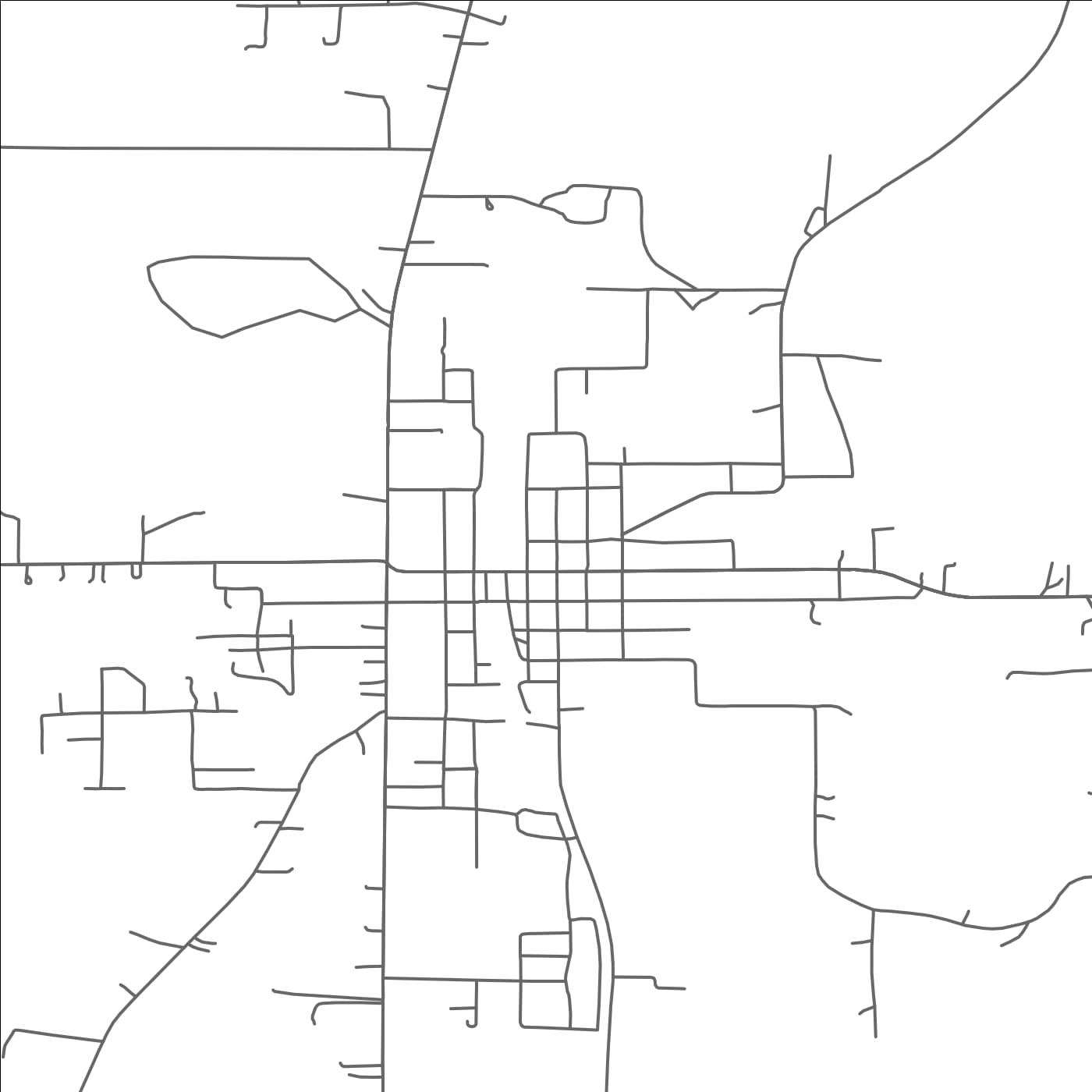 ROAD MAP OF PLAIN DEALING, LOUISIANA BY MAPBAKES