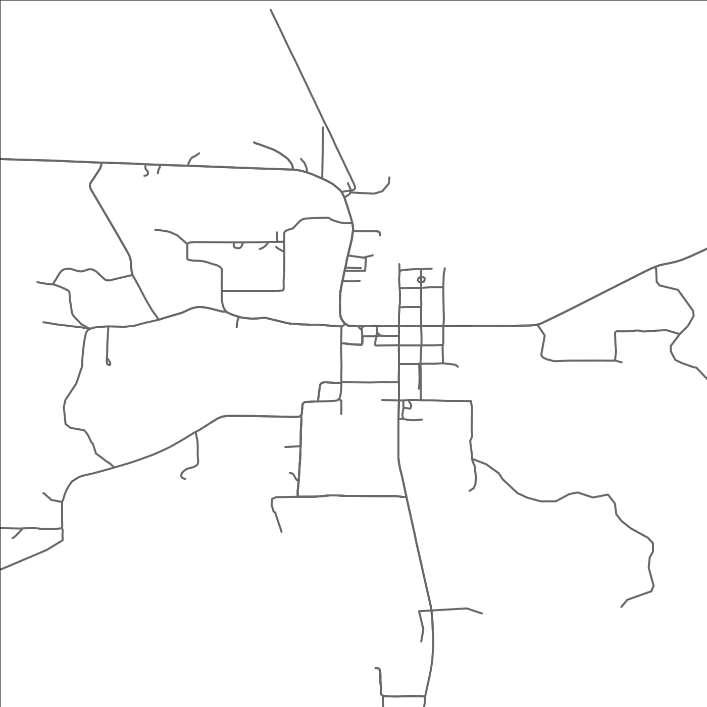 ROAD MAP OF SALINE, LOUISIANA BY MAPBAKES