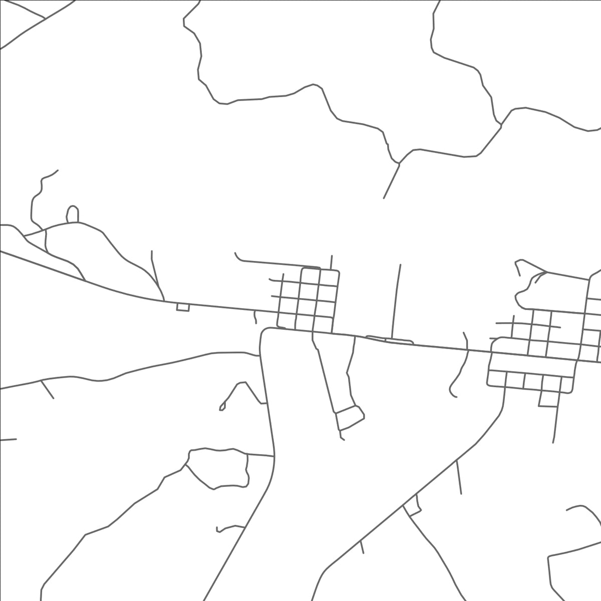 ROAD MAP OF TROUT, LOUISIANA BY MAPBAKES