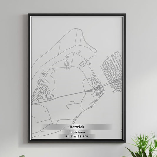 ROAD MAP OF BERWICK, LOUISIANA BY MAPBAKES