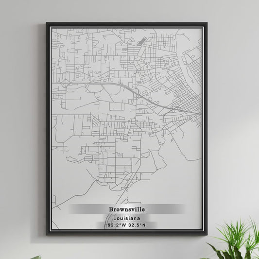 ROAD MAP OF BROWNSVILLE, LOUISIANA BY MAPBAKES