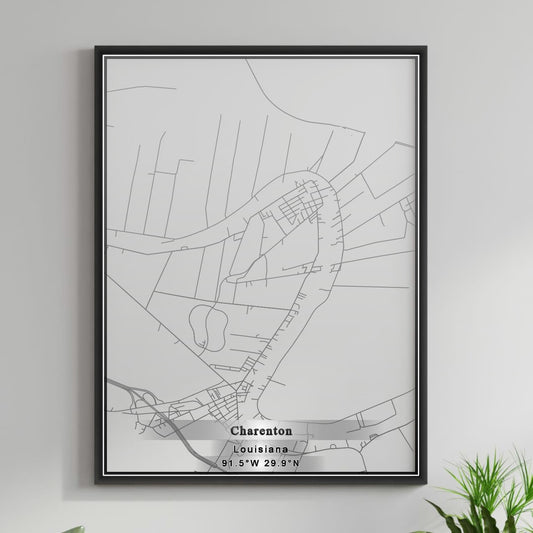 ROAD MAP OF CHARENTON, LOUISIANA BY MAPBAKES