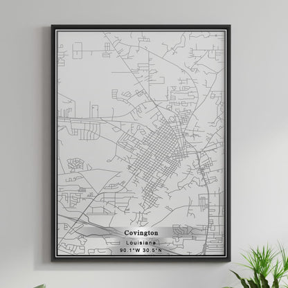 ROAD MAP OF COVINGTON, LOUISIANA BY MAPBAKES