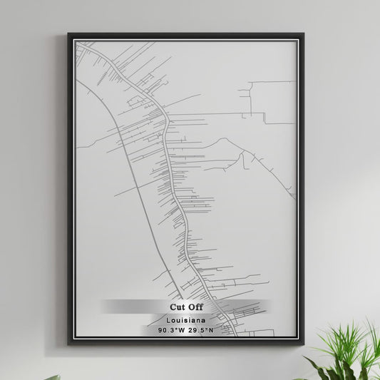 ROAD MAP OF CUT OFF, LOUISIANA BY MAPBAKES