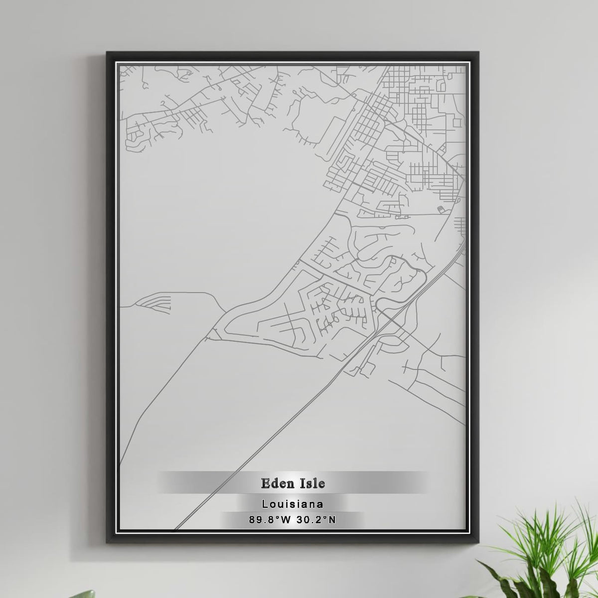 ROAD MAP OF EDEN ISLE, LOUISIANA BY MAPBAKES