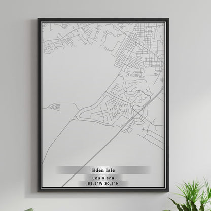 ROAD MAP OF EDEN ISLE, LOUISIANA BY MAPBAKES