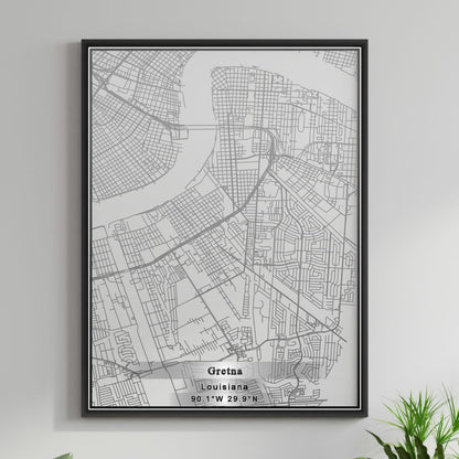 ROAD MAP OF GRETNA, LOUISIANA BY MAPBAKES