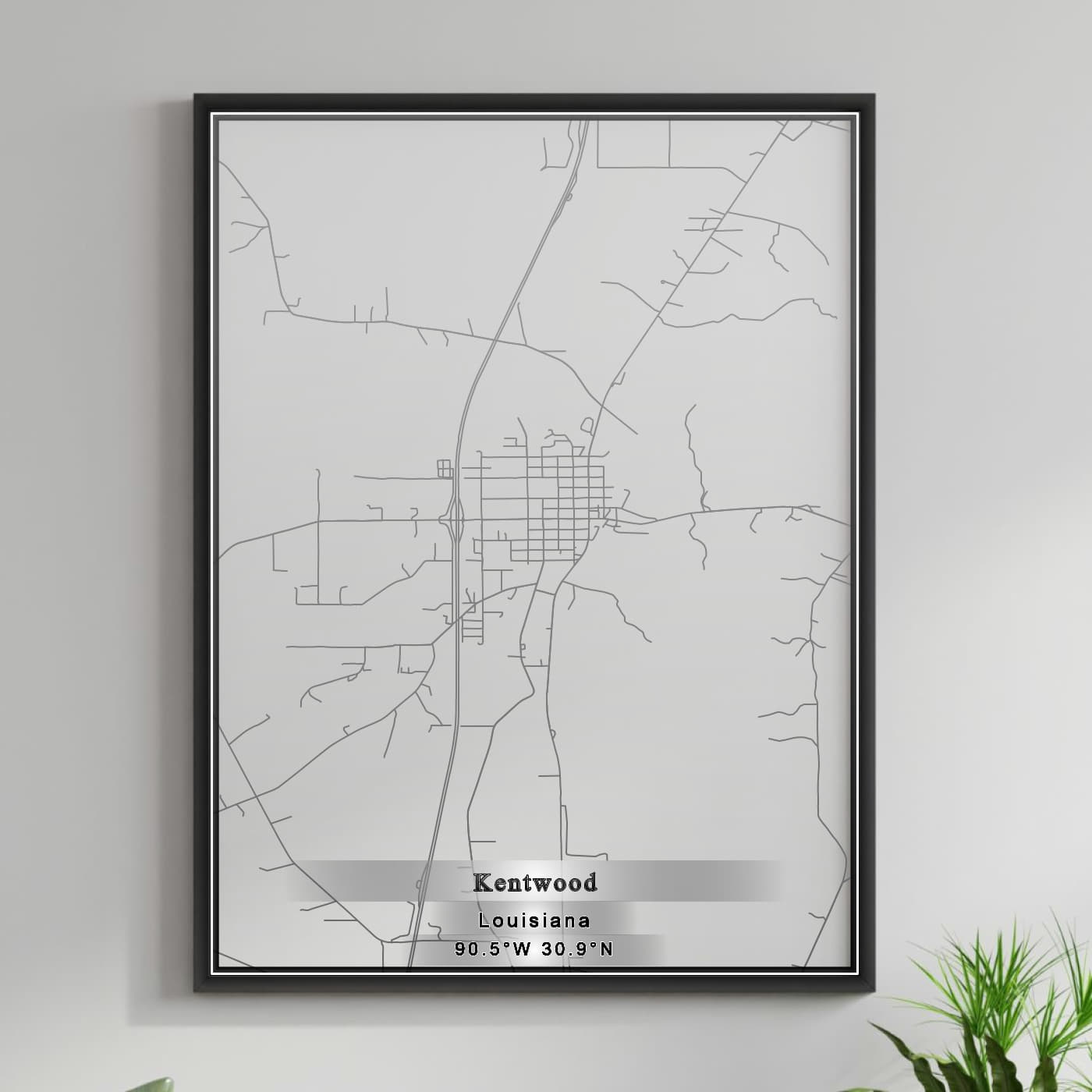 ROAD MAP OF KENTWOOD, LOUISIANA BY MAPBAKES