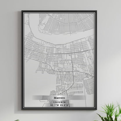 ROAD MAP OF MARRERO, LOUISIANA BY MAPBAKES