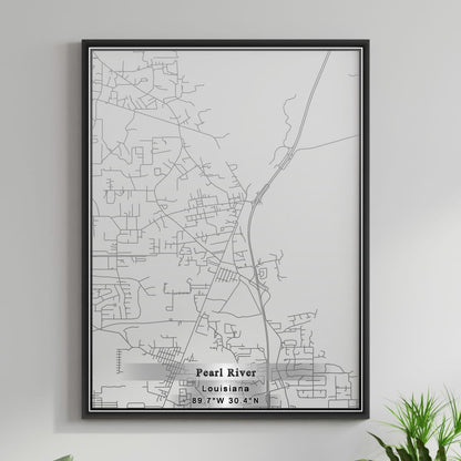 ROAD MAP OF PEARL RIVER, LOUISIANA BY MAPBAKES