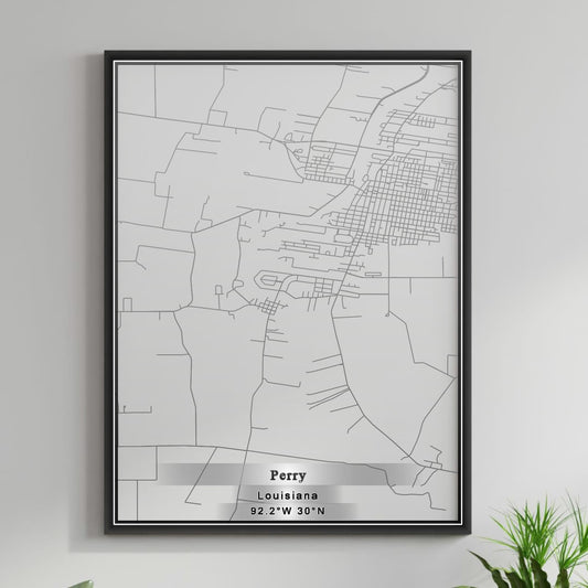 ROAD MAP OF PERRY, LOUISIANA BY MAPBAKES