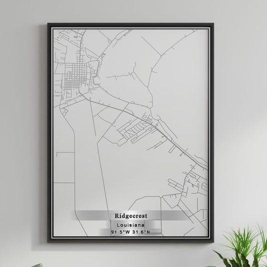 ROAD MAP OF RIDGECREST, LOUISIANA BY MAPBAKES