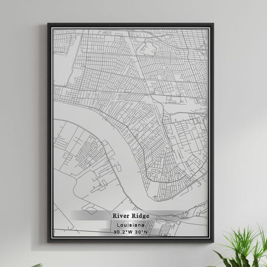 ROAD MAP OF RIVER RIDGE, LOUISIANA BY MAPBAKES