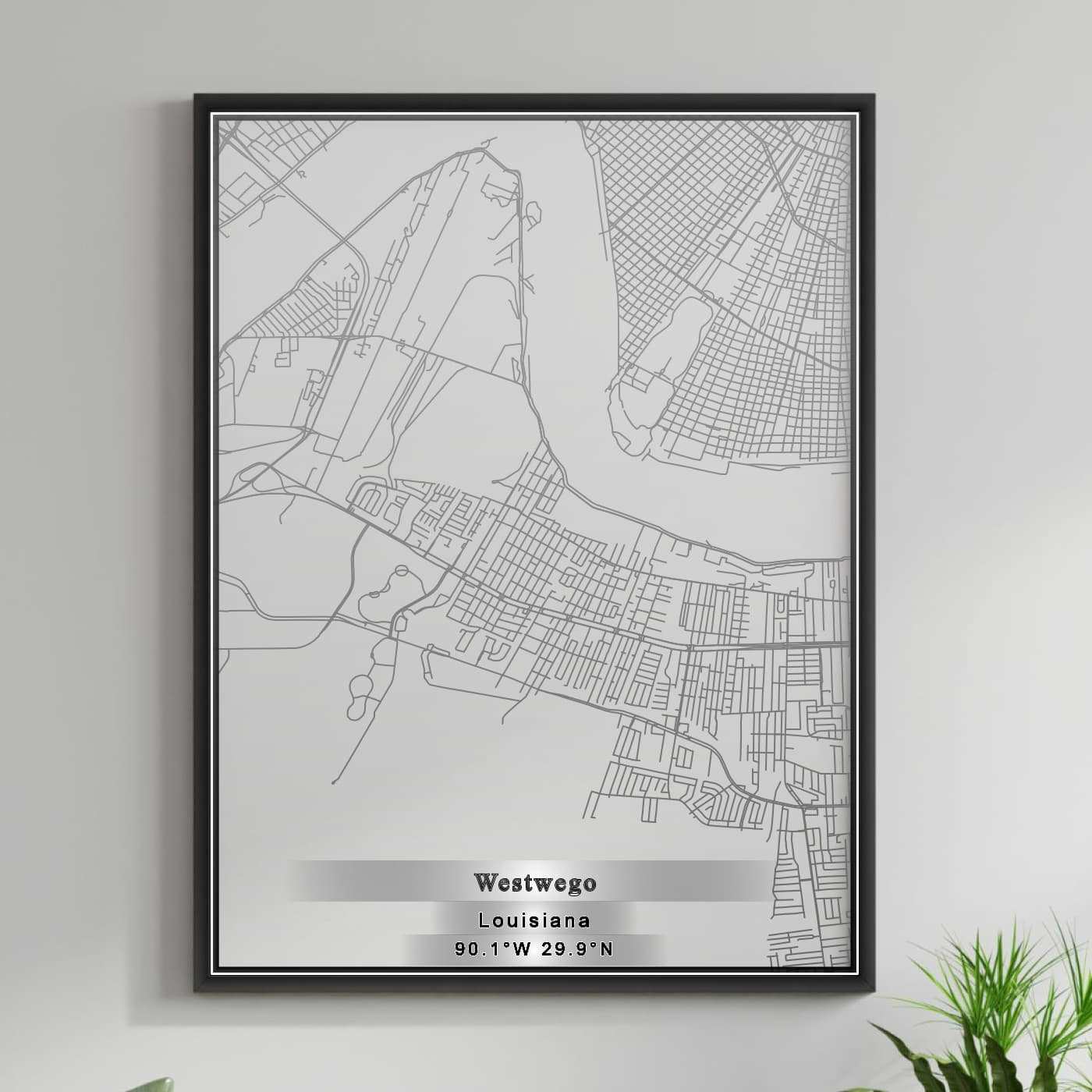 ROAD MAP OF WESTWEGO, LOUISIANA BY MAPBAKES