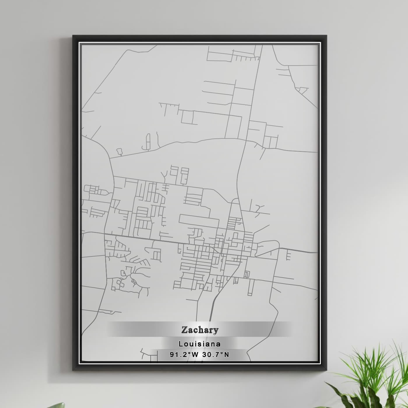 ROAD MAP OF ZACHARY, LOUISIANA BY MAPBAKES