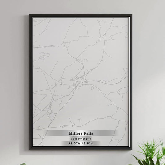 ROAD MAP OF MILLERS FALLS, MASSACHUSETTS BY MAPBAKES