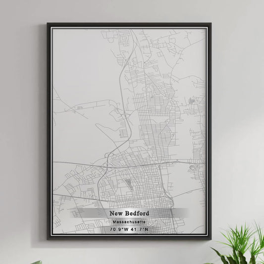 ROAD MAP OF NEW BEDFORD, MASSACHUSETTS BY MAPBAKES