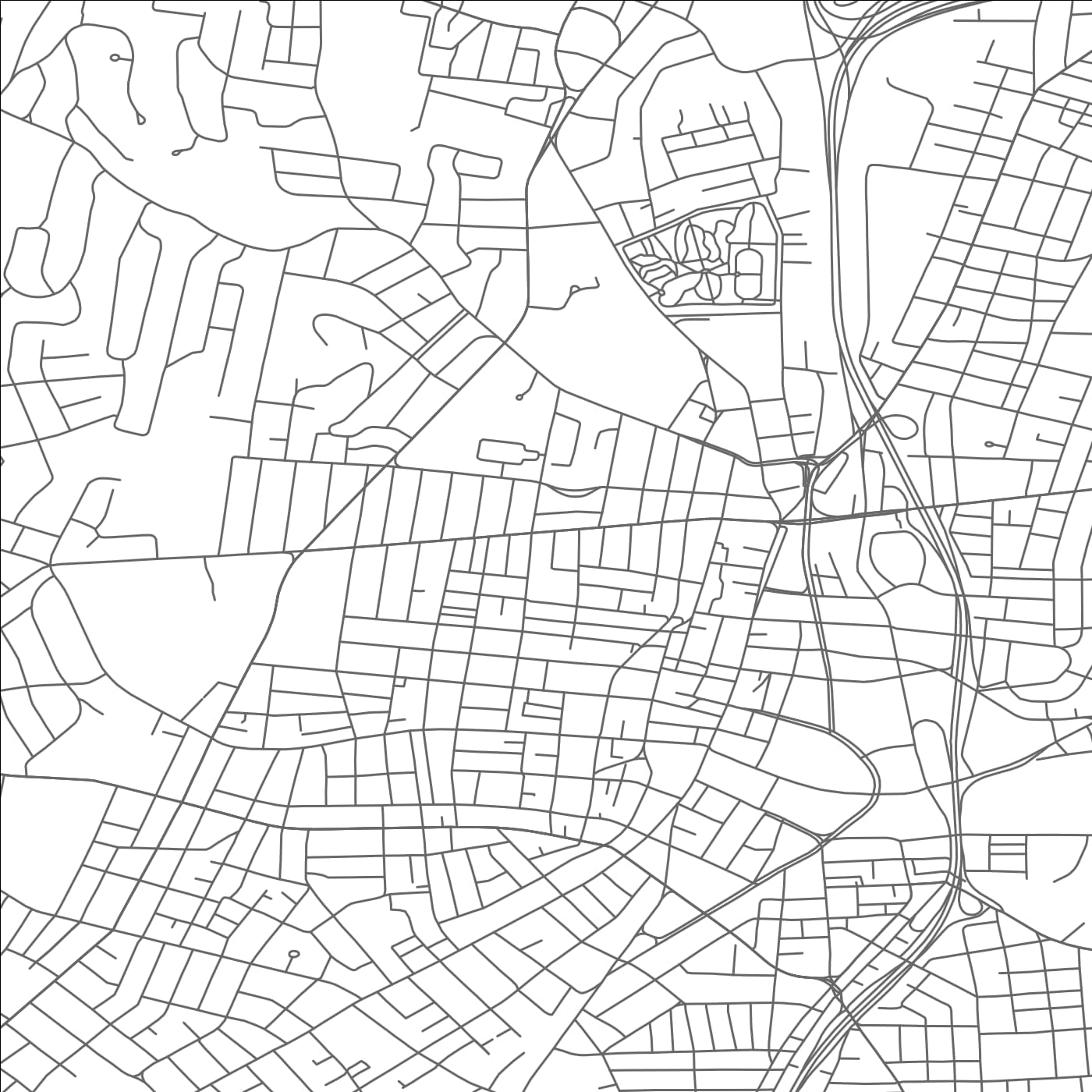 ROAD MAP OF WORCESTER, MASSACHUSETTS BY MAPBAKES