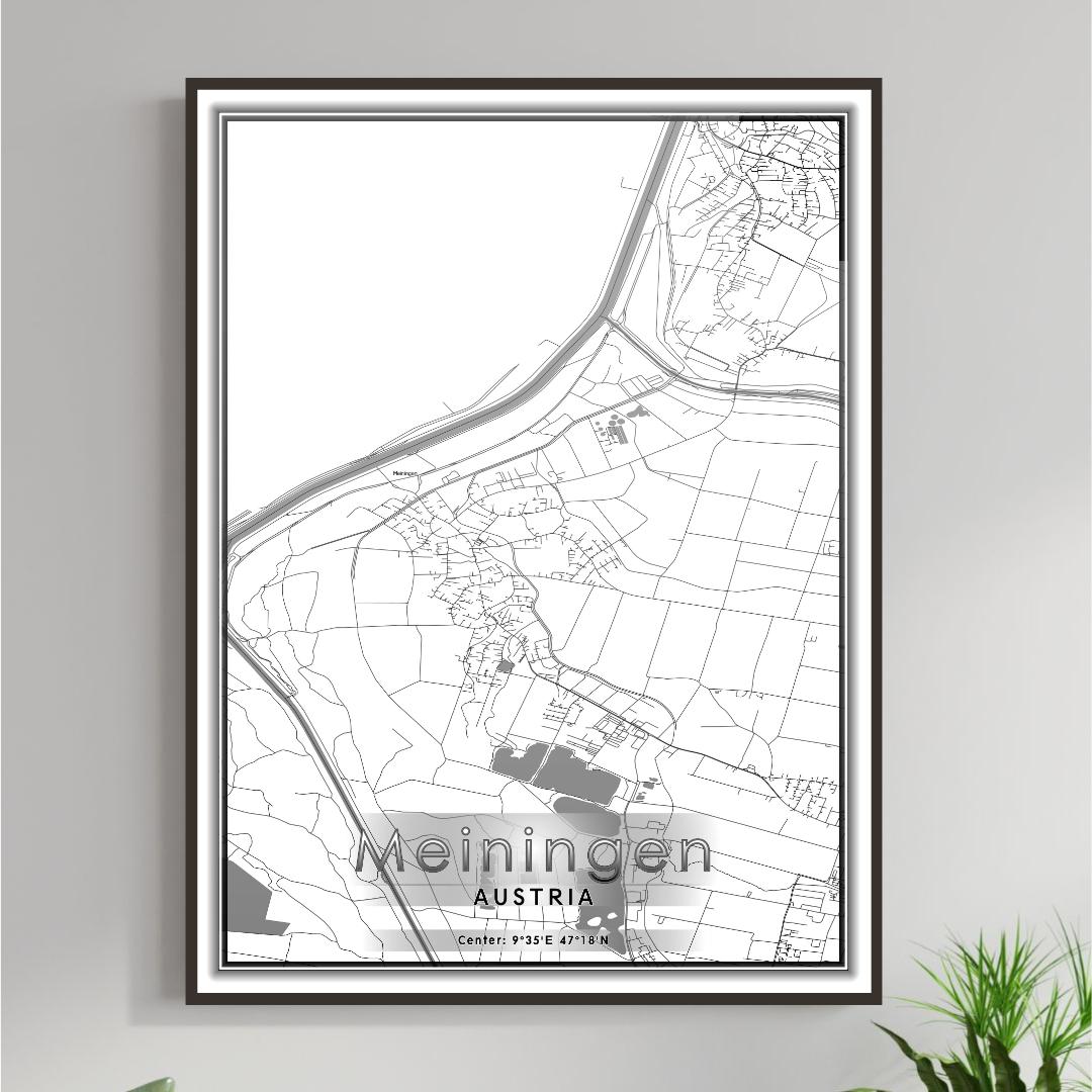 ROAD MAP OF MEININGEN, AUSTRIA BY MAPBAKES