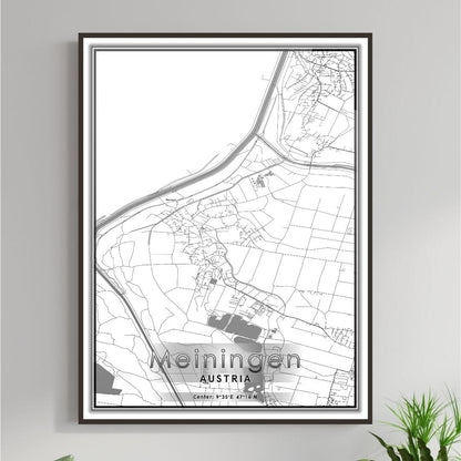 ROAD MAP OF MEININGEN, AUSTRIA BY MAPBAKES