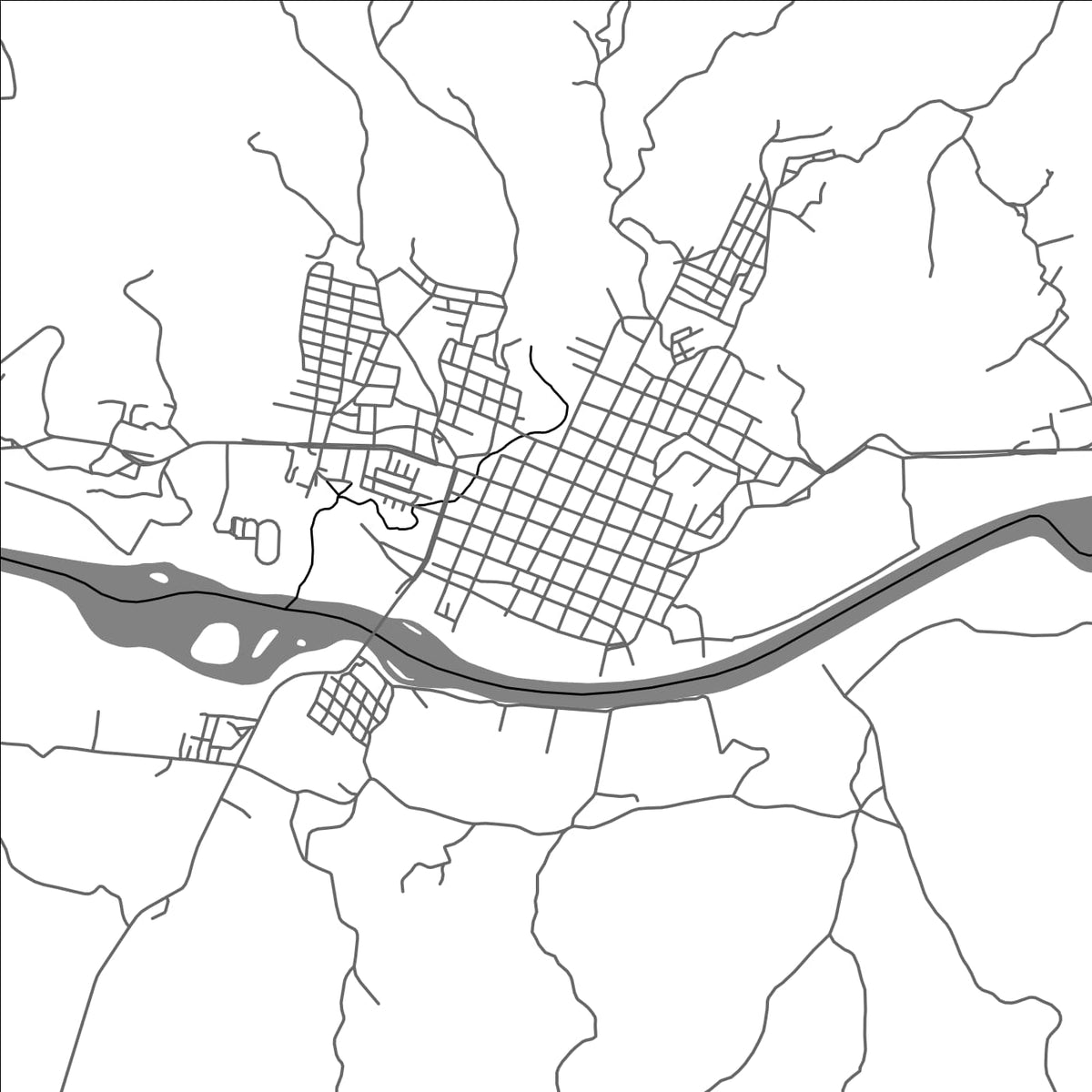 ROAD MAP OF ACALA, MEXICO BY MAPBAKES