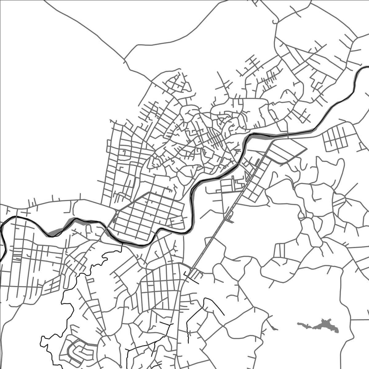 ROAD MAP OF AGUA DULCE CITY, MEXICO BY MAPBAKES