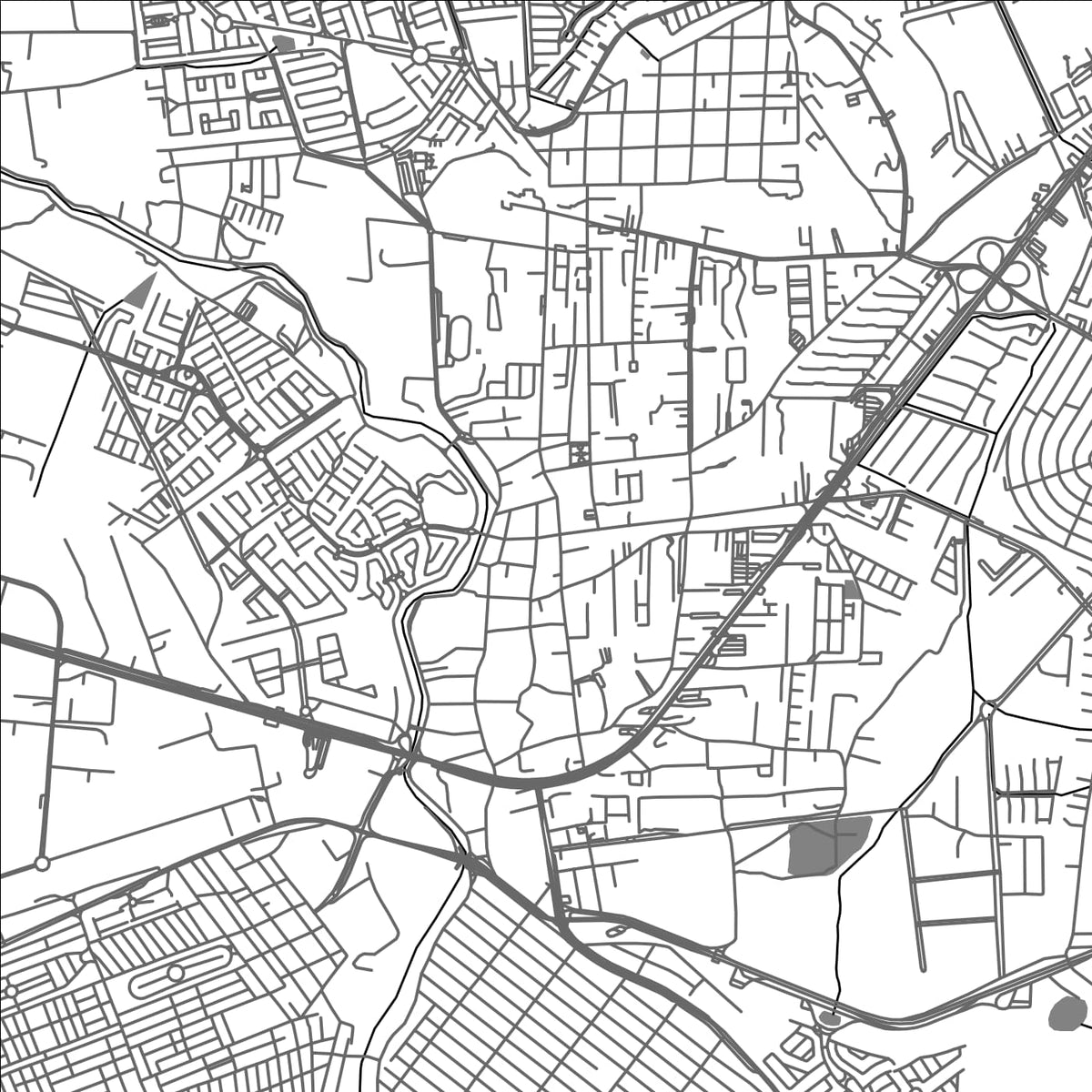 ROAD MAP OF EL PUEBLITO, MEXICO BY MAPBAKES