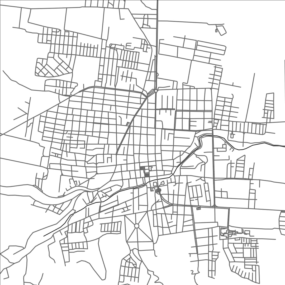 ROAD MAP OF JIQUILPAN DE JUAREZ, MEXICO BY MAPBAKES