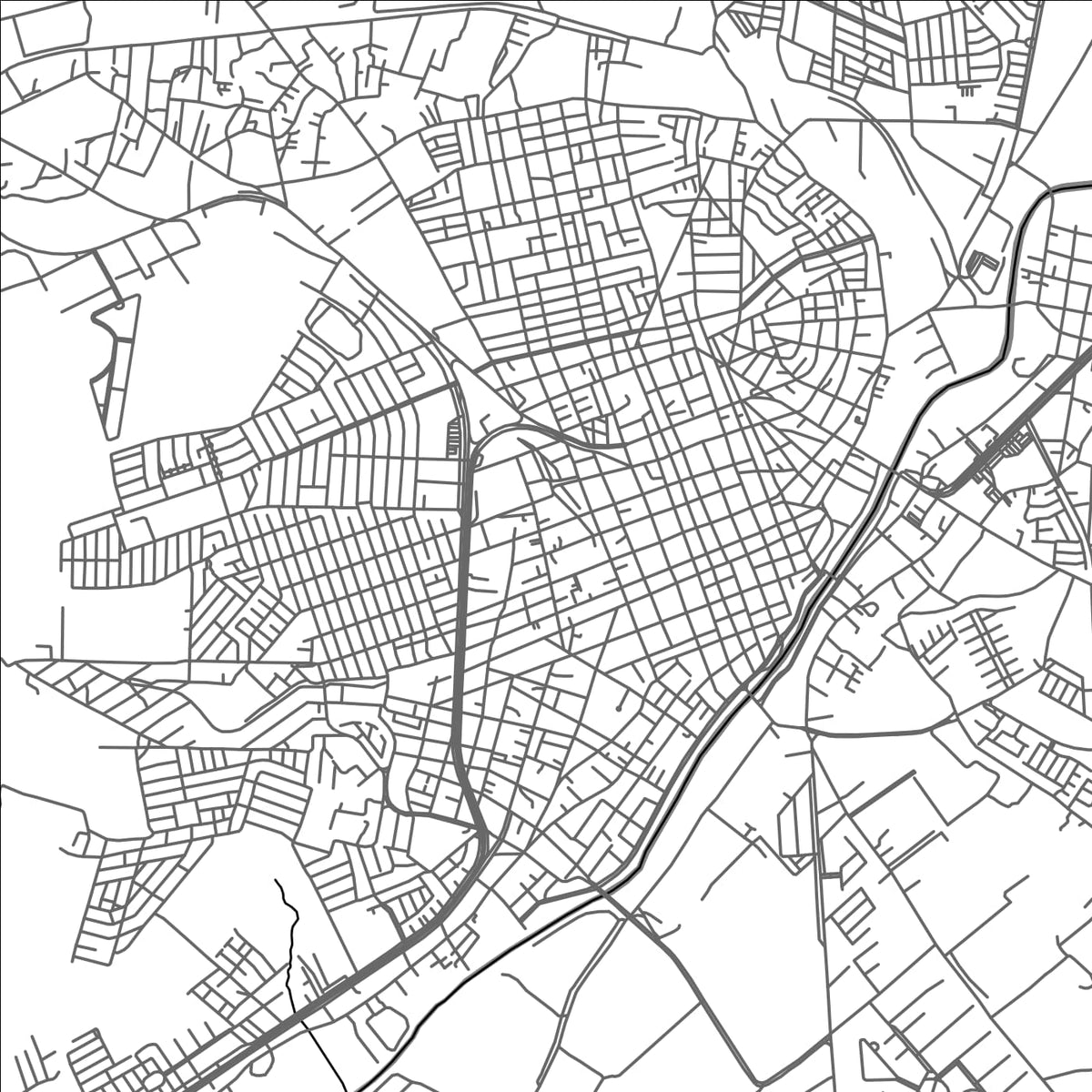 ROAD MAP OF LAGOS DE MORENO, MEXICO BY MAPBAKES