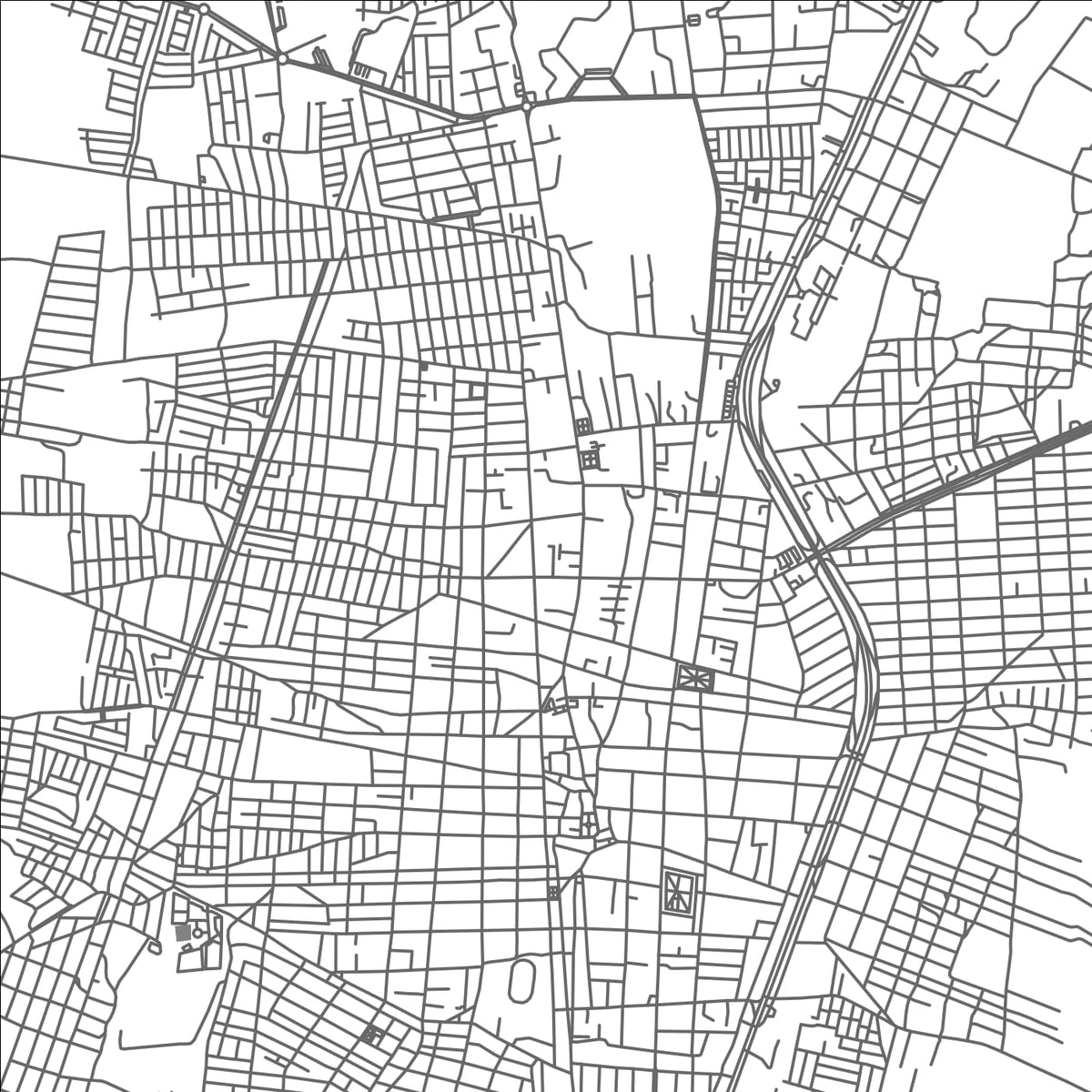 ROAD MAP OF MATEHUALA, MEXICO BY MAPBAKES