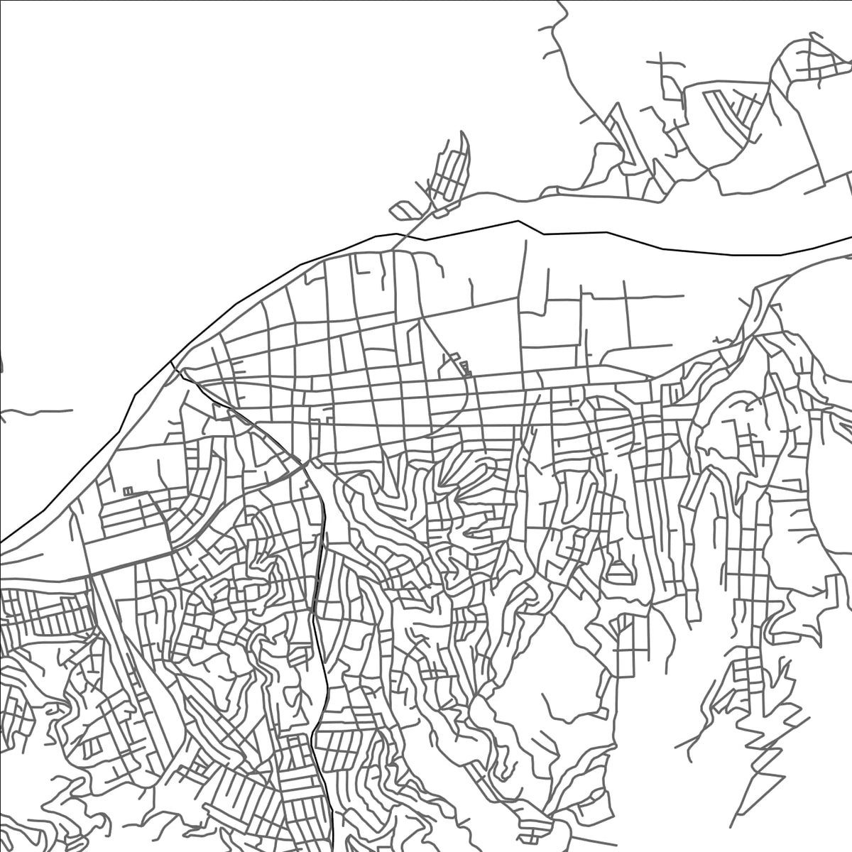 ROAD MAP OF TLAPA DE COMONFORT, MEXICO BY MAPBAKES