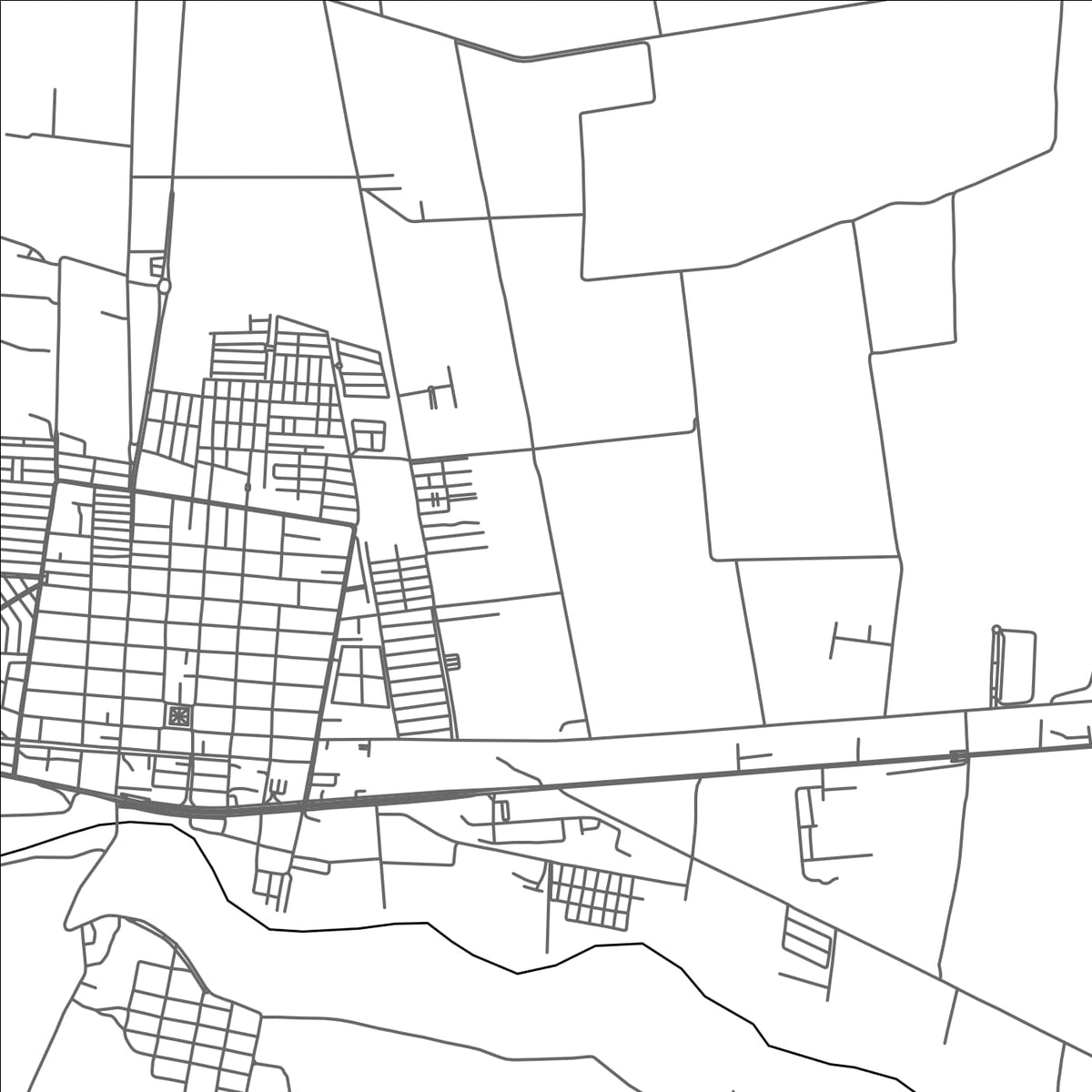 ROAD MAP OF VILLAGRAN, MEXICO BY MAPBAKES
