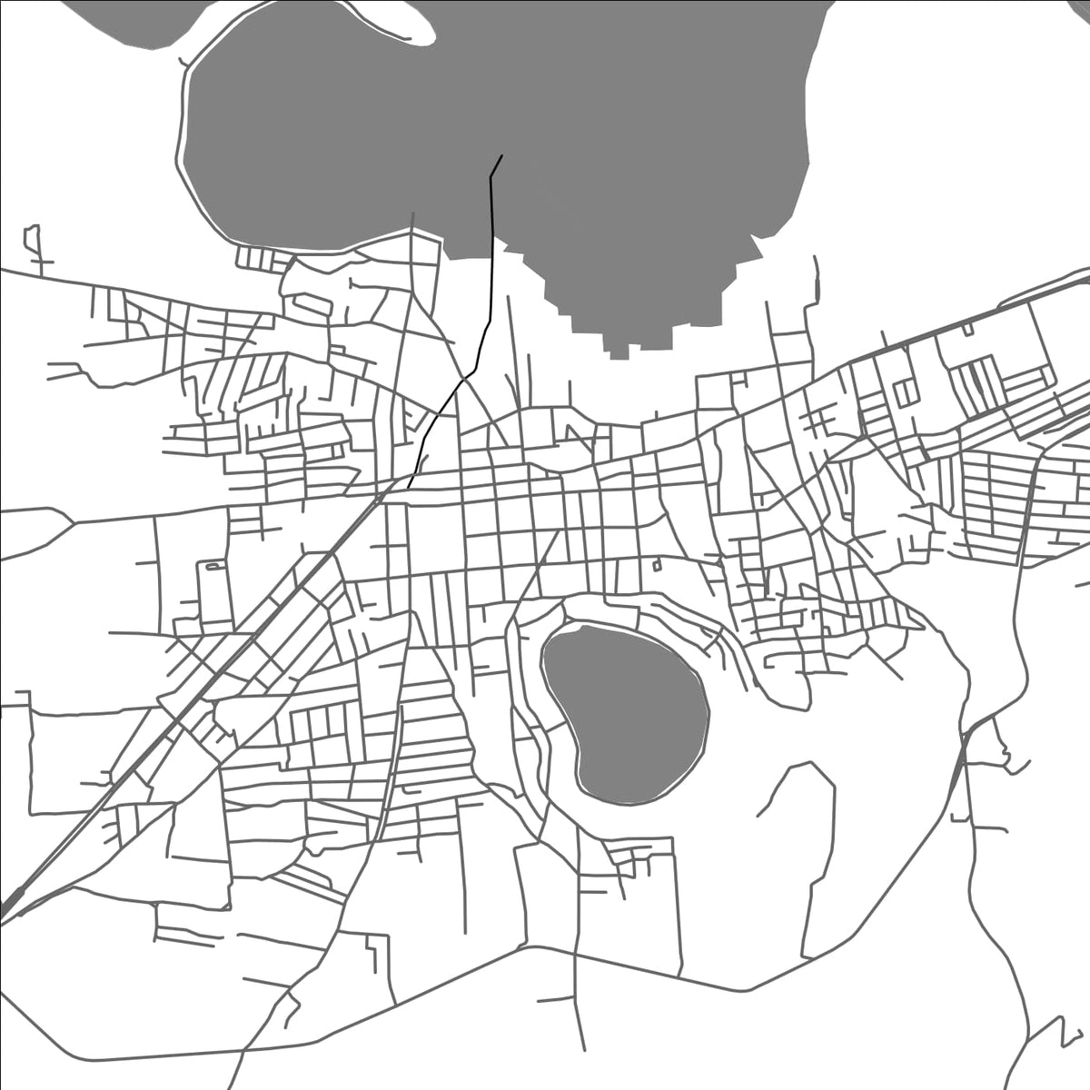 ROAD MAP OF YURIRIA, MEXICO BY MAPBAKES