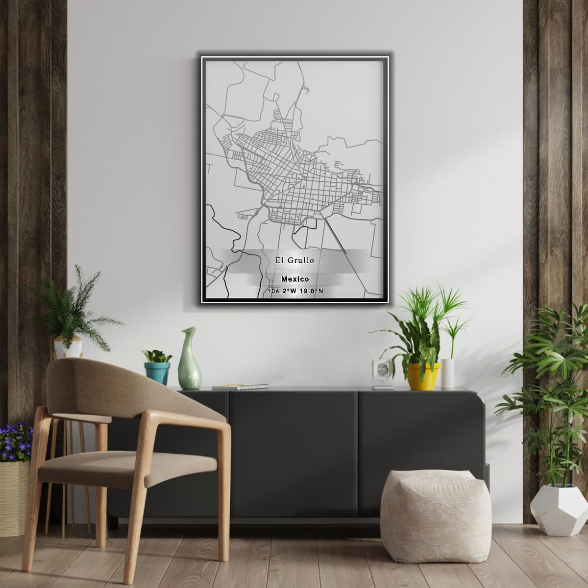 ROAD MAP OF EL GRULLO, MEXICO BY MAPBAKES