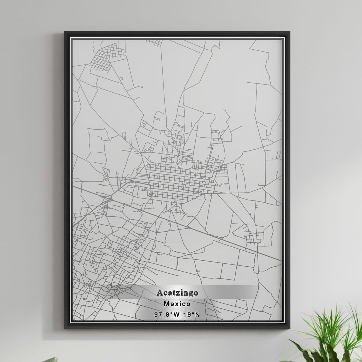 ROAD MAP OF ACATZINGO, MEXICO BY MAPBAKES