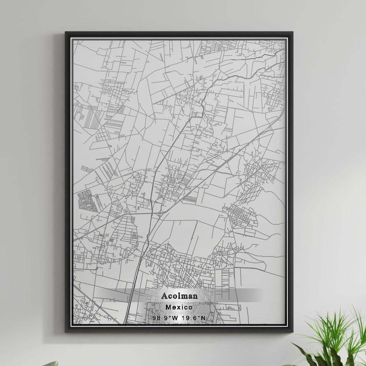 ROAD MAP OF ACOLMAN, MEXICO BY MAPBAKES